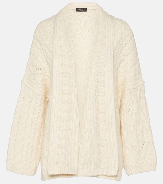 Cable-knit cashmere and mohair cardigan