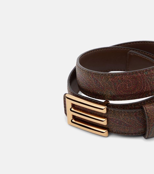 Paisley faux leather belt