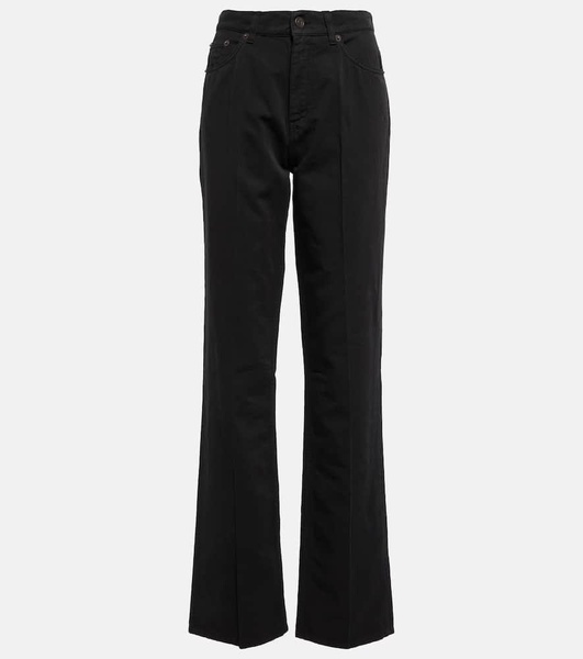 Carlon mid-rise cotton and linen pants