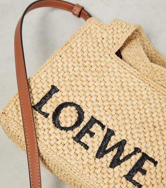 Paula's Ibiza logo raffia tote bag