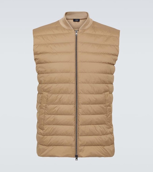 Wool and silk down vest