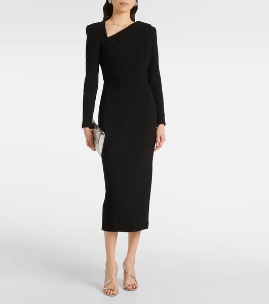 Wool crepe midi dress