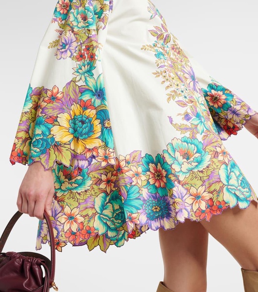 Floral cotton poplin minidress