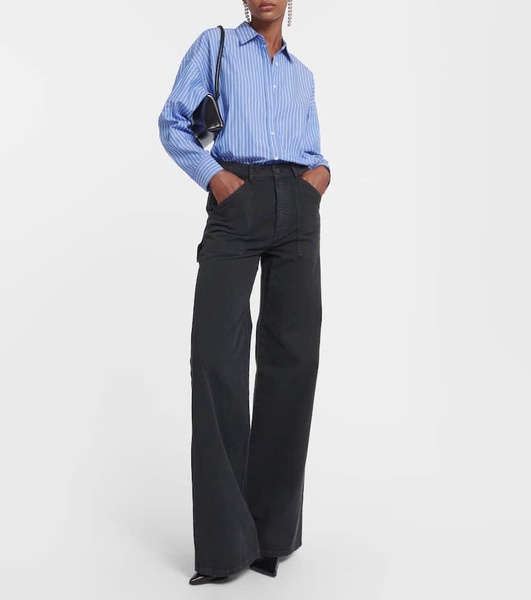 Quentin twill wide-leg pants