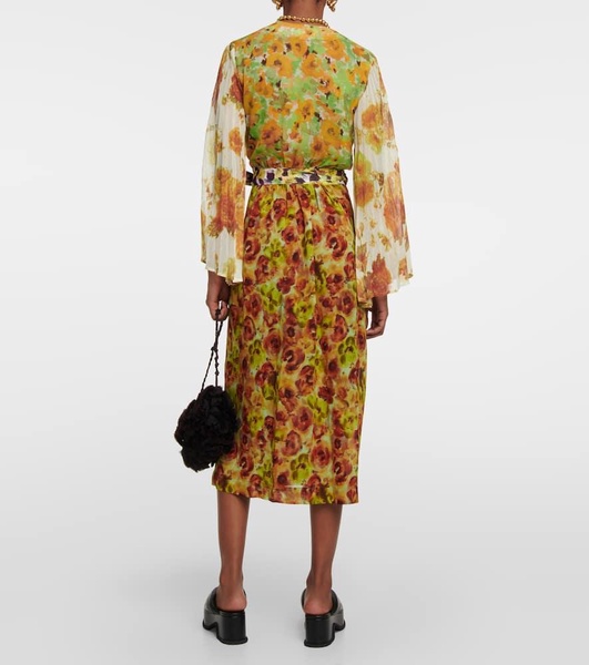 Floral georgette wrap dress