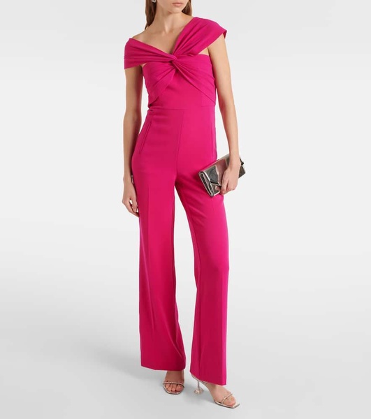 Gathered cady wide-leg jumpsuit