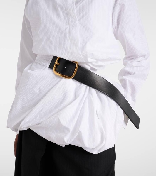 Belted cotton shirt