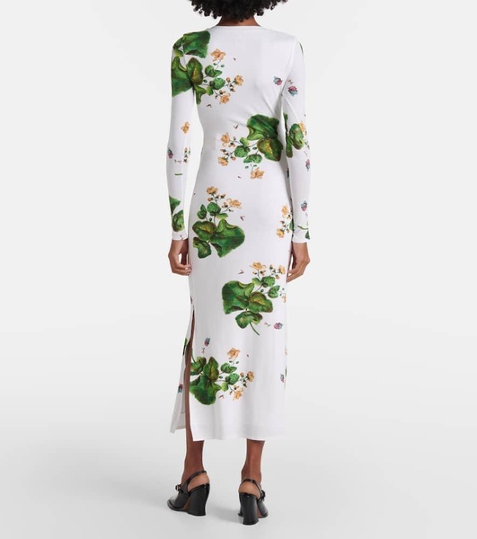 Floral jersey midi dress