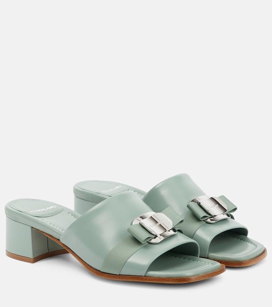 Vilna bow-detail leather mules