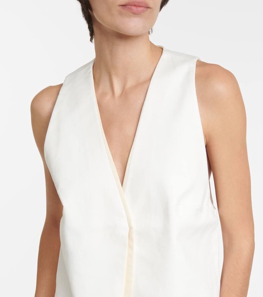 Dune linen and cotton-blend vest