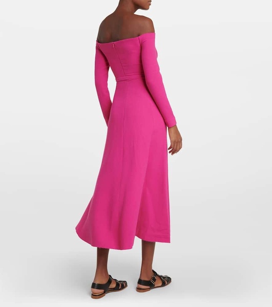 Carole off-shoulder wool gown