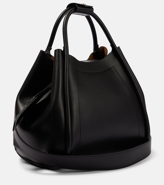 Marine leather tote bag