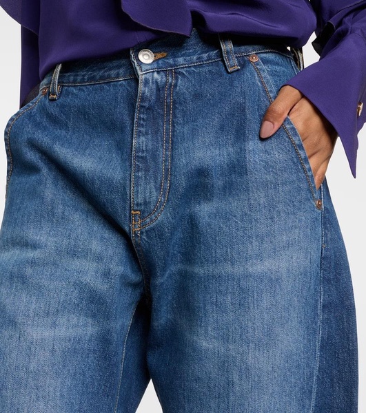 Mid-rise barrel-leg jeans