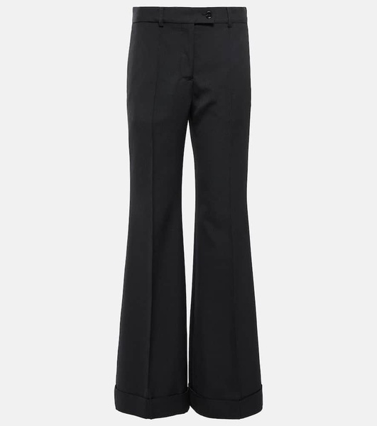 Wide-leg wool-blend pants