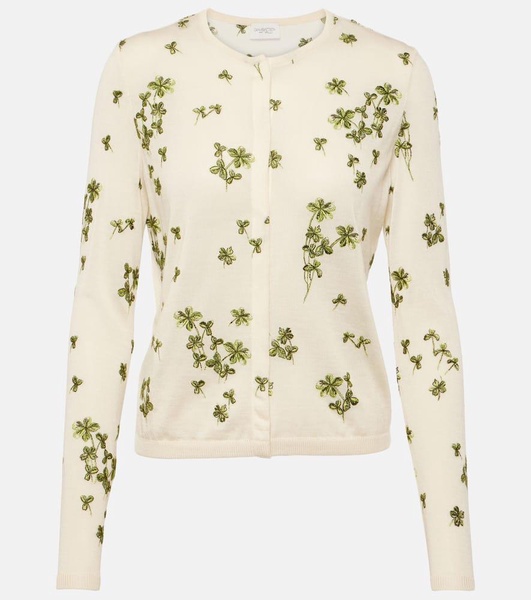 Embroidered cashmere and silk cardigan