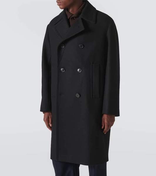 Double-breasted wool-blend coat