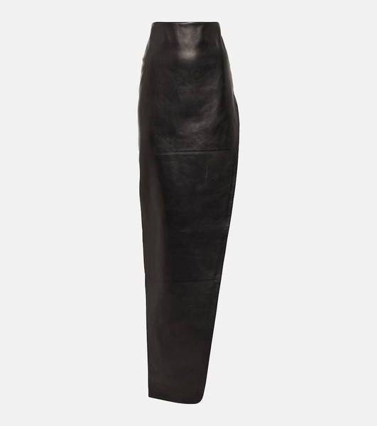 Leather maxi skirt