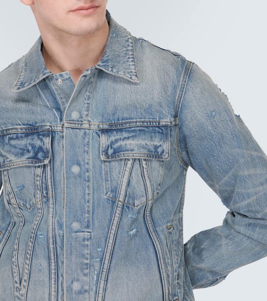 Distressed denim jacket