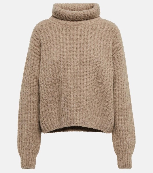 Ribbed-knit cashmere turtleneck sweater