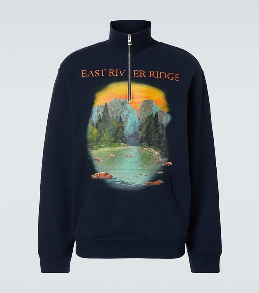 Printed cotton fleece sweatshirt