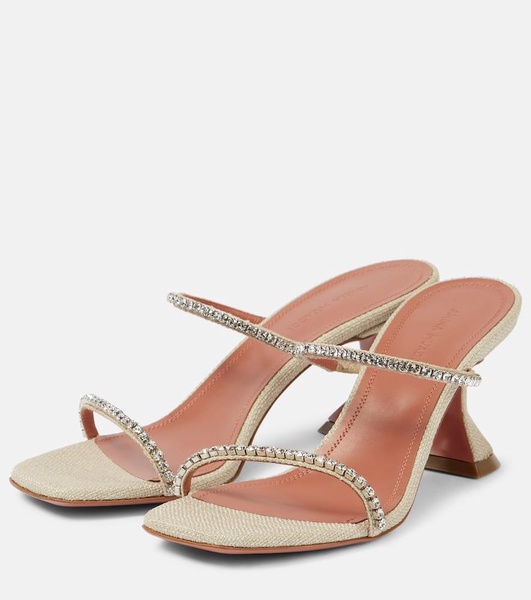 Gilda Glass 70 embellished canvas sandals