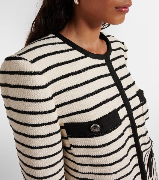 Foster striped cotton-blend jacket