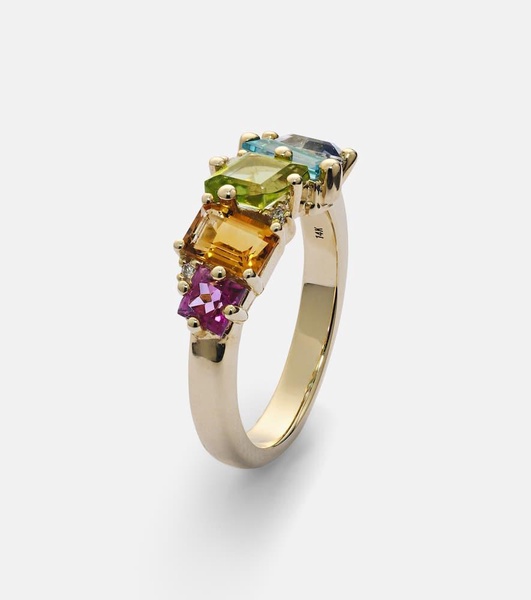 Nadima Glimmer 14kt gold ring with topaz, citrine and diamonds