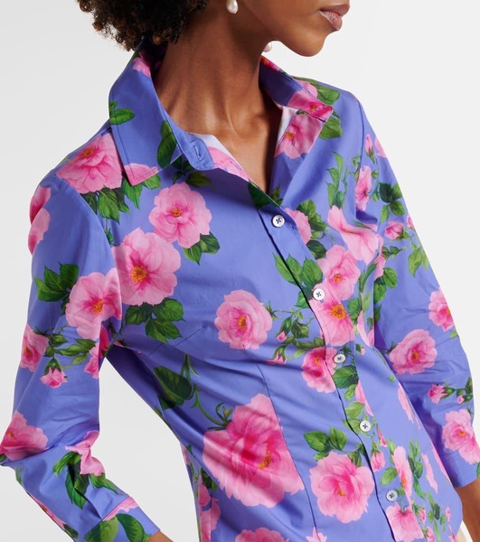 Floral cotton-blend shirt