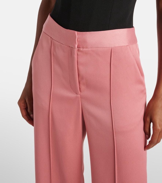 Edia high-rise satin wide-leg pants