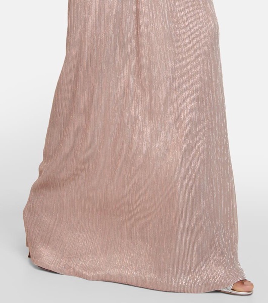 Metallic pleated gown