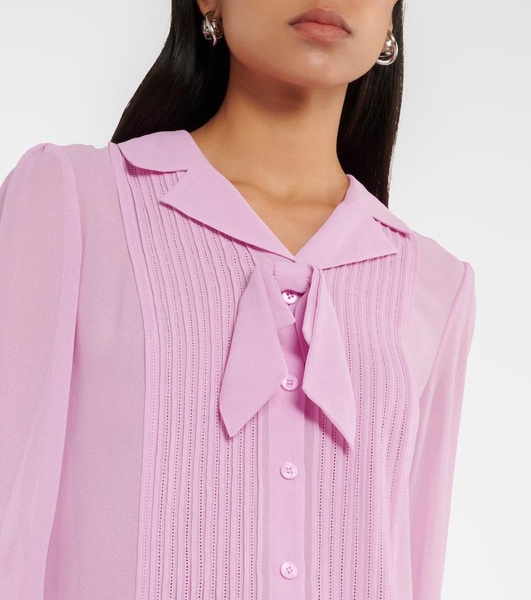 Bow-detail chiffon blouse