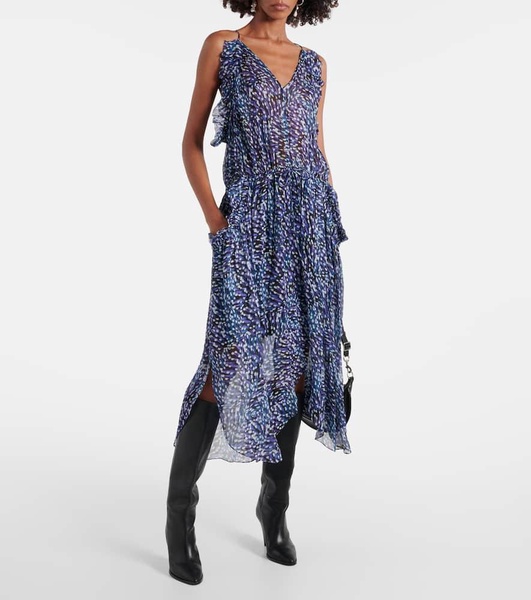 Fadelo printed muslin midi dress