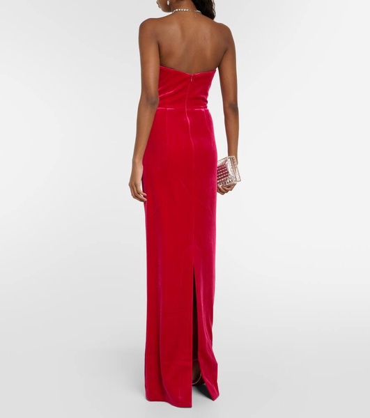 Bernadette strapless velvet gown