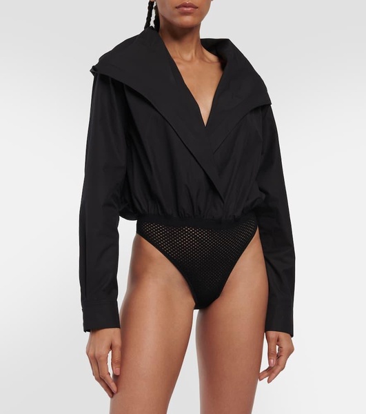 Hooded cotton bodysuit