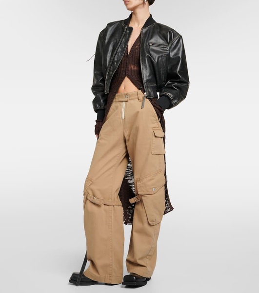 Potinal belted cotton cargo pants