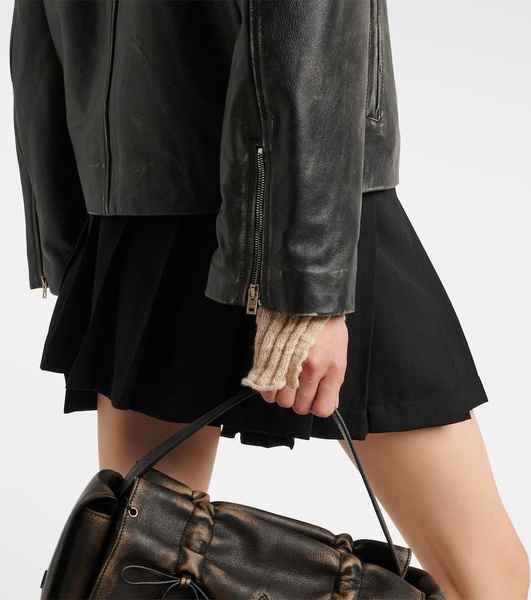 Leather biker jacket