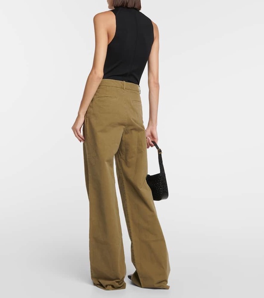 Flavie cotton-blend wide-leg pants