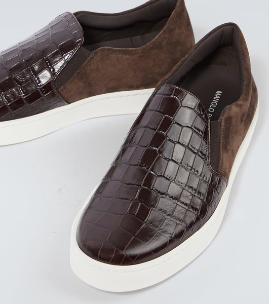 Nadores croc-effect leather sneakers 