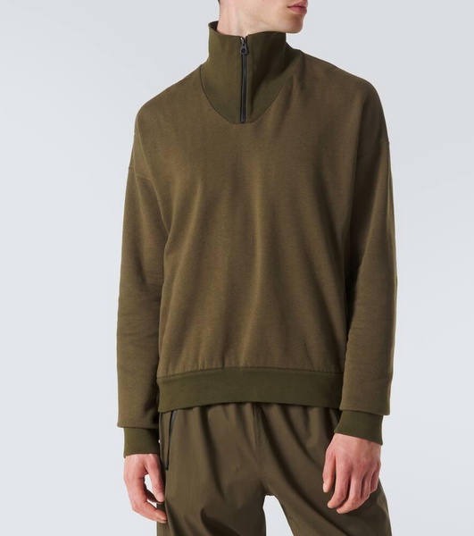 Cotton and cashmere half-zip sweater