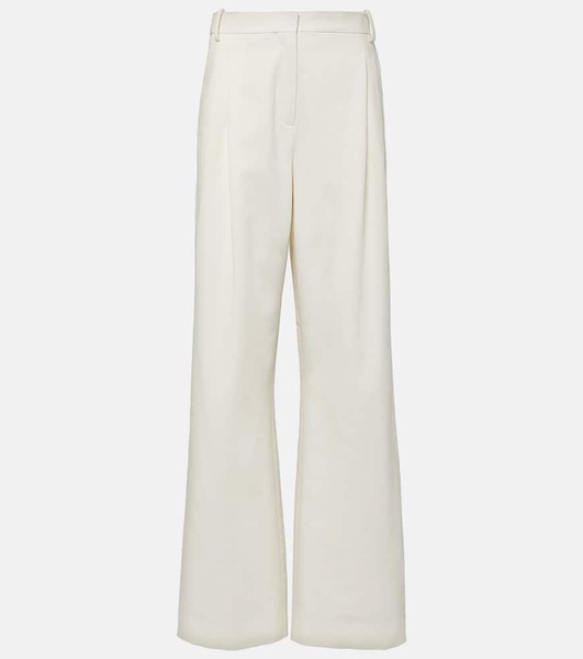 Liza high-rise cotton wide-leg pants