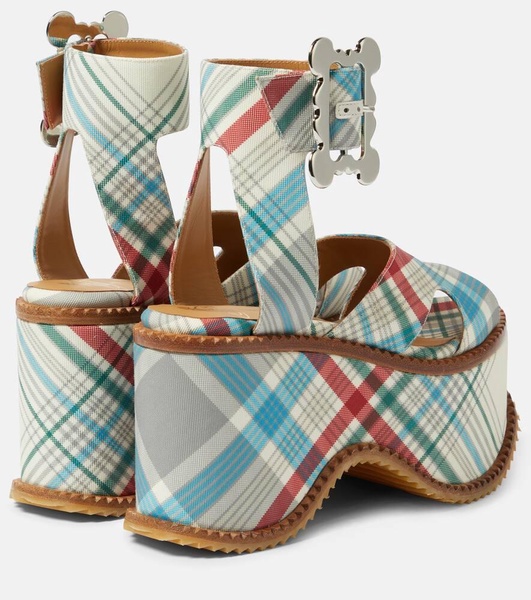 London leather check sandals