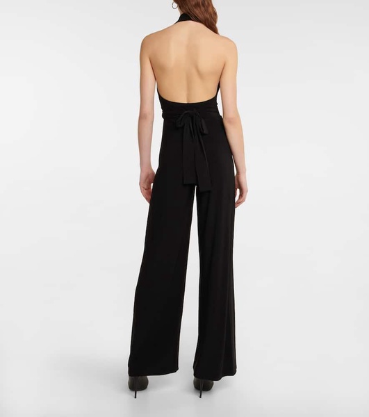 Halterneck jersey jumpsuit