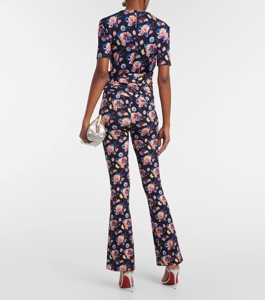 Floral high-rise pants