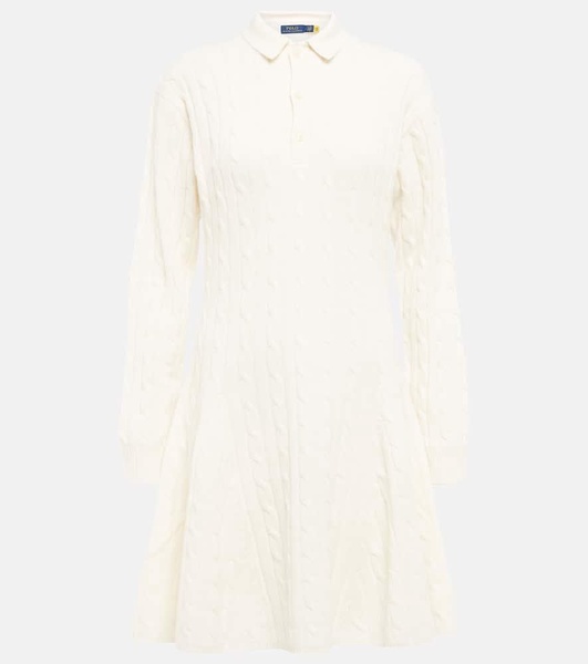 Cable-knit wool and cashmere mini dress