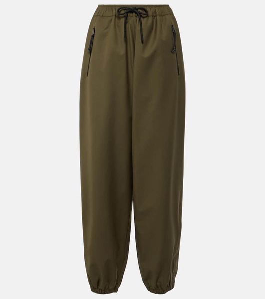 Technical wool-blend wide-leg pants