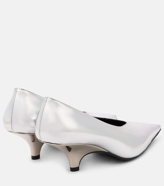 55 mirrored leather pumps