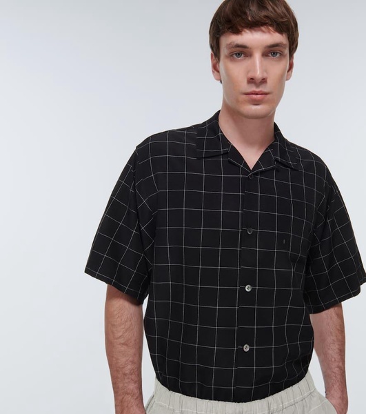 Checked silk-blend shirt