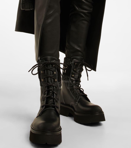 Leather lace-up boots