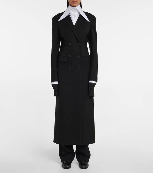 Evy double-breasted wool and mohair coat