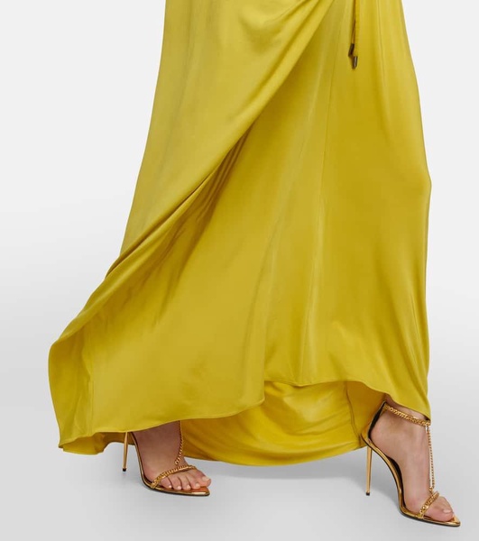 Draped satin gown